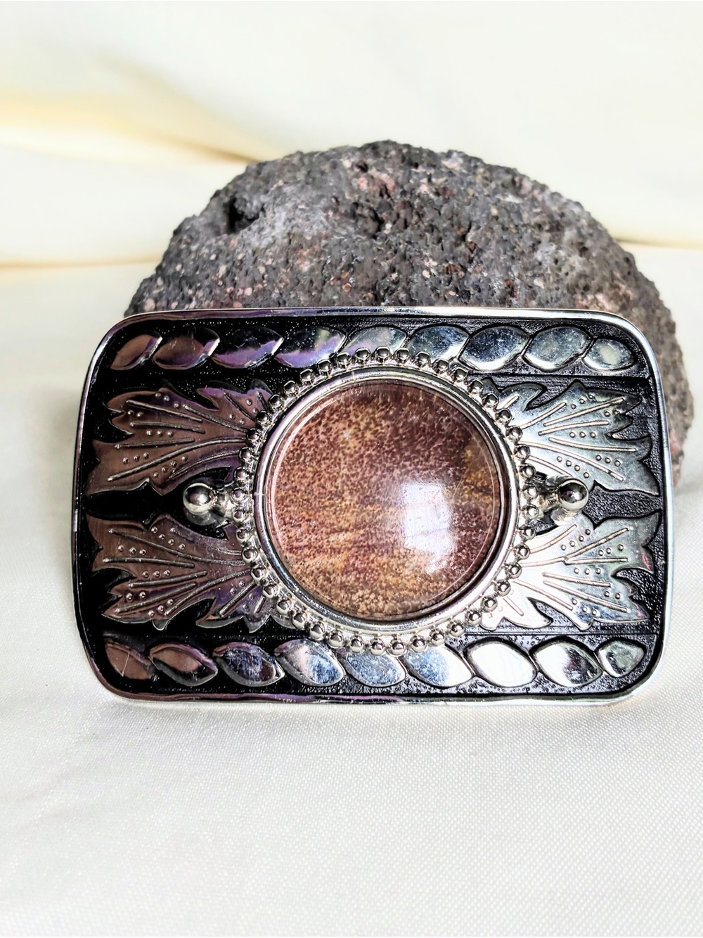 Belt buckle vintage Stone Inlay Cowboy Buckle Style